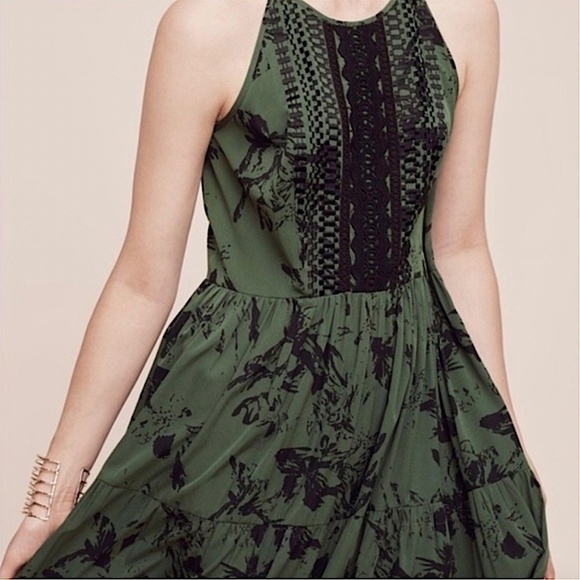 ANTHROPOLOGIE Ranna Gill Herbaliste Green Halter Maxi Dress - Picture 3 of 14